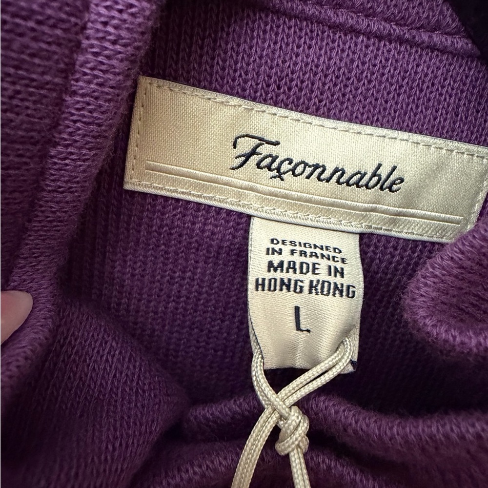NWT Faconnable Large Plum Purple Zip-Up Bomber Jacket - Picture 3 of 11